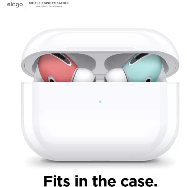 elago 2 Pairs AirPods Pro Ear Tips Cover Designed for Apple AirPods Pro Anti Slip Silicone Cover DustFree Fit in The Case 2 Pairs of 2 Colors US Patent Registered Lovely Pink amp LavenderItalian RoseCoral Blue