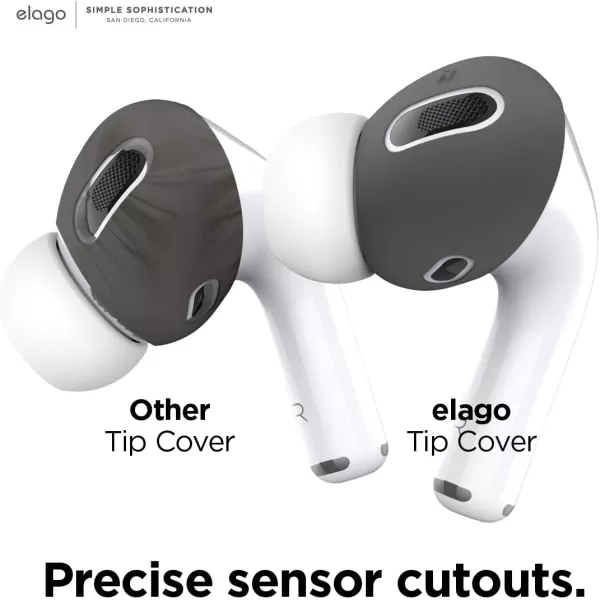 elago 2 Pairs AirPods Pro Ear Tips Cover Designed for Apple AirPods Pro Anti Slip Silicone Cover DustFree Fit in The Case 2 Pairs of 2 Colors US Patent Registered Lovely Pink amp LavenderDark GreyWhite