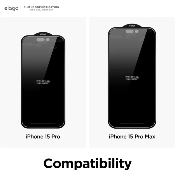 elago 2 Pcs Privacy Glass Screen Protector Compatible with iPhone 15 Pro Max  Protect Privacy 9H Surface Hardness ShatterProof Scratch ProtectioniPhone 15 Pro Max 2Pcs