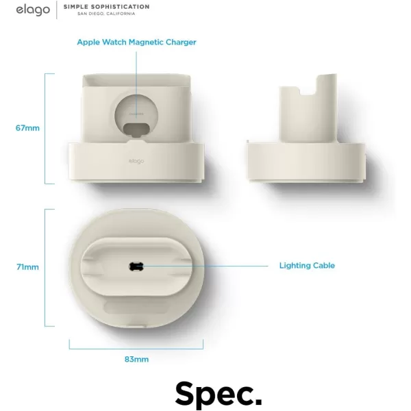 elago 2 in 1 Charging Station for Apple Products Designed for AirPods 3rd Generation AirPods Pro 1st amp 2nd Generation iPhone Apple Watch Original Cables RequiredNOT Included Lavender GreyClassic White