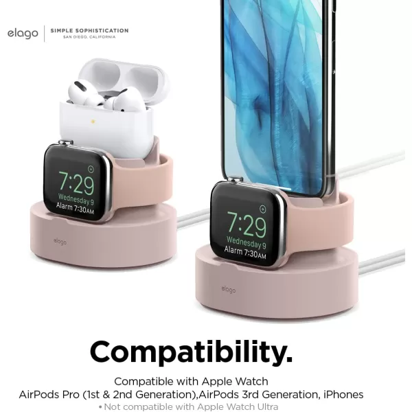 elago 2 in 1 Charging Station for Apple Products Designed for AirPods 3rd Generation AirPods Pro 1st amp 2nd Generation iPhone Apple Watch Original Cables RequiredNOT Included Lavender GreySand Pink