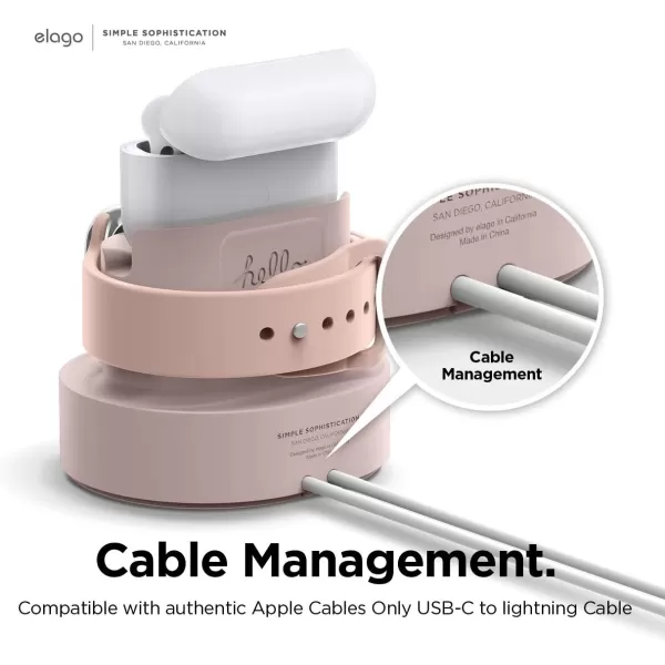 elago 2 in 1 Charging Station for Apple Products Designed for AirPods 3rd Generation AirPods Pro 1st amp 2nd Generation iPhone Apple Watch Original Cables RequiredNOT Included Lavender GreySand Pink