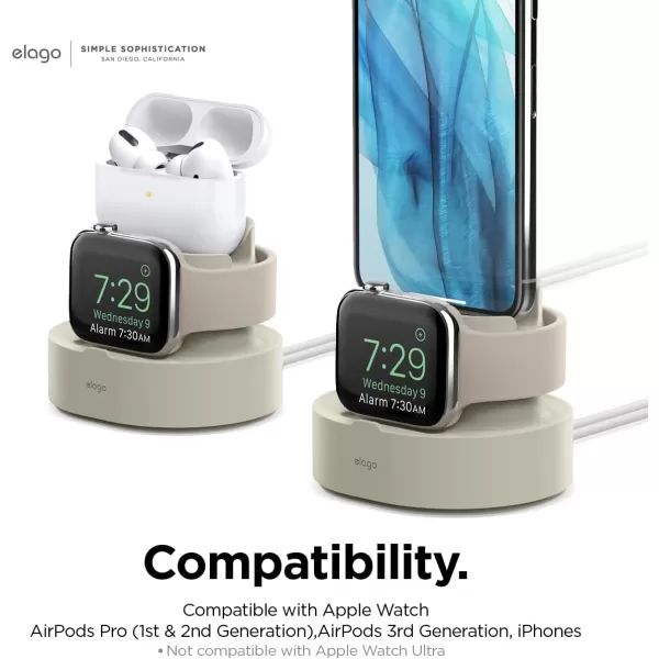 elago 2 in 1 Charging Station for Apple Products Designed for AirPods 3rd Generation AirPods Pro 1st amp 2nd Generation iPhone Apple Watch Original Cables RequiredNOT Included Lavender GreyClassic White