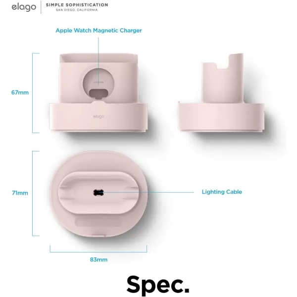 elago 2 in 1 Charging Station for Apple Products Designed for AirPods 3rd Generation AirPods Pro 1st amp 2nd Generation iPhone Apple Watch Original Cables RequiredNOT Included Lavender GreySand Pink