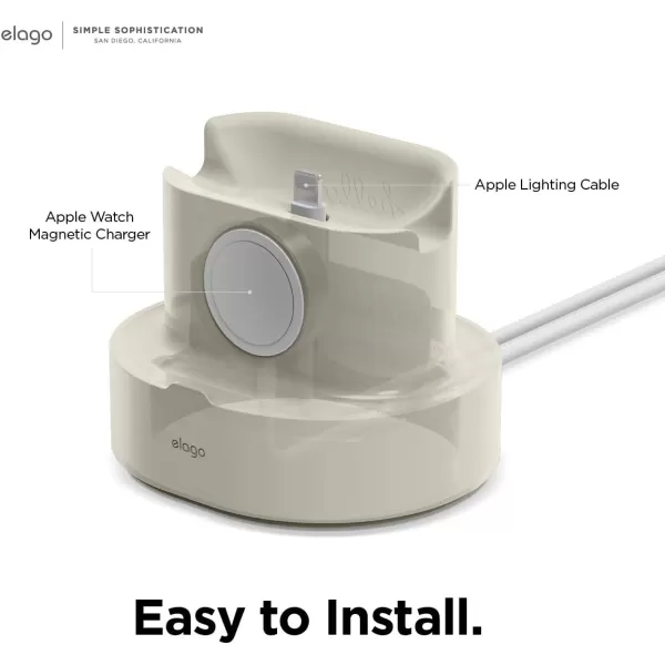 elago 2 in 1 Charging Station for Apple Products Designed for AirPods 3rd Generation AirPods Pro 1st amp 2nd Generation iPhone Apple Watch Original Cables RequiredNOT Included Lavender GreyClassic White