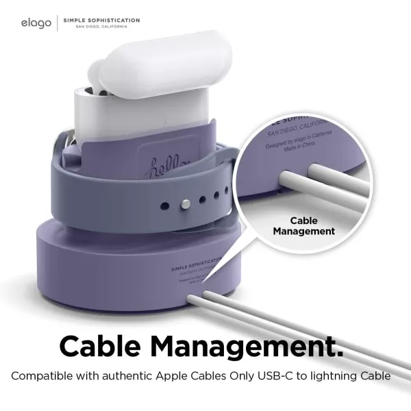 elago 2 in 1 Charging Station for Apple Products Designed for AirPods 3rd Generation AirPods Pro 1st amp 2nd Generation iPhone Apple Watch Original Cables RequiredNOT Included Lavender GreyLavender Grey