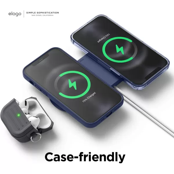 elago 2 in 1 Wireless Charger Stand Charging Station Designed for MagSafe Compatible with iPhone 15141312 AirPods ProPro2 amp AirPods 3  Stone Charging Cable Not IncludedJean Indigo