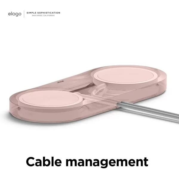 elago 2 in 1 Wireless Charger Stand Charging Station Designed for MagSafe Compatible with iPhone 15141312 AirPods ProPro2 amp AirPods 3  Stone Charging Cable Not IncludedSand Pink