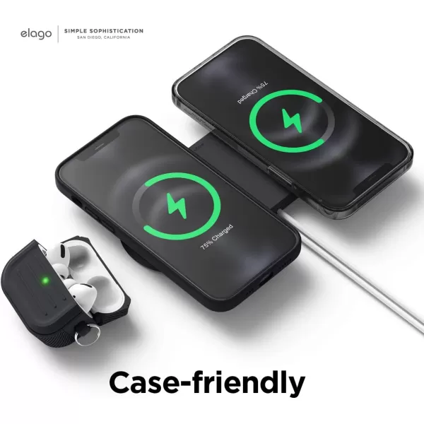 elago 2 in 1 Wireless Charger Stand Charging Station Designed for MagSafe Compatible with iPhone 15141312 AirPods ProPro2 amp AirPods 3  Stone Charging Cable Not IncludedBlack