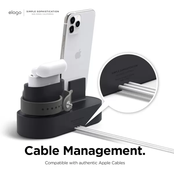 elago 3 in 1 Charging Station Compatible with Apple Products Apple Watch Series 9876SE54321SE Apple AirPods Pro 21 AirPods 321 and All iPhone Models Original Cables RequiredBlack