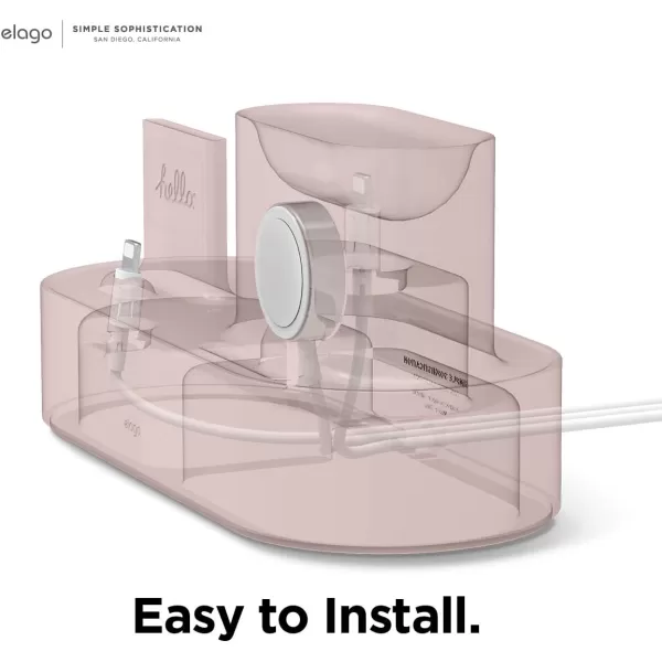 elago 3 in 1 Charging Station Compatible with Apple Products Apple Watch Series 9876SE54321SE Apple AirPods Pro 21 AirPods 321 and All iPhone Models Original Cables RequiredSand Pink