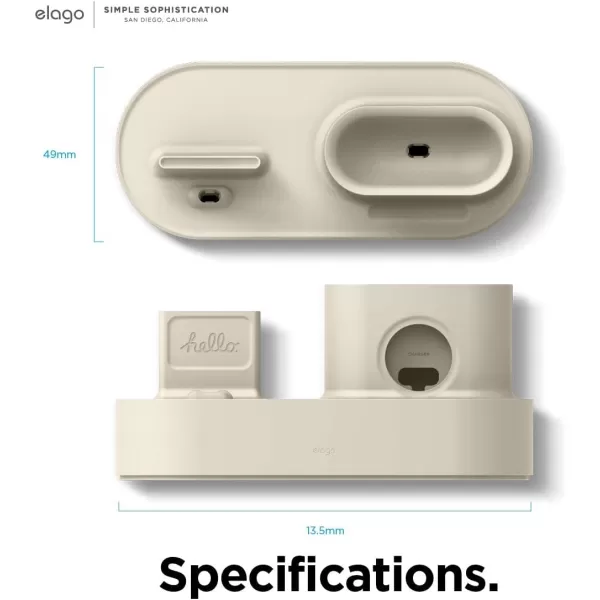 elago 3 in 1 Charging Station Compatible with Apple Products Apple Watch Series 9876SE54321SE Apple AirPods Pro 21 AirPods 321 and All iPhone Models Original Cables RequiredClassic White