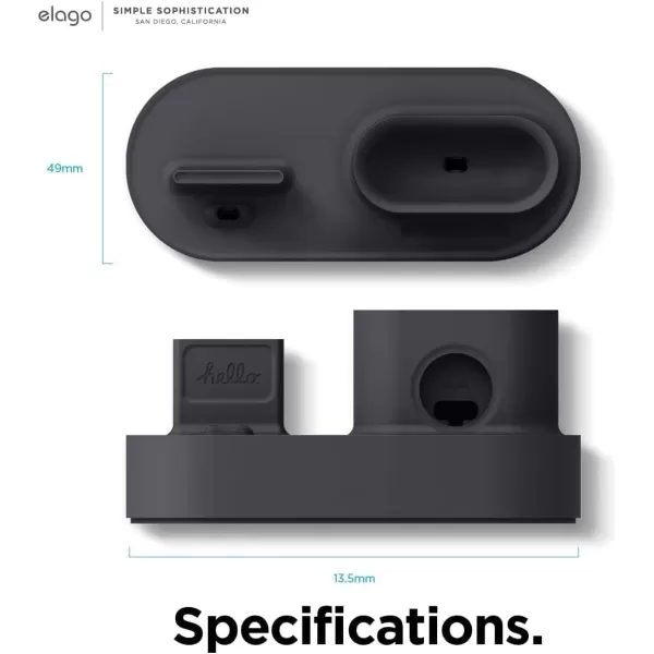 elago 3 in 1 Charging Station Compatible with Apple Products Apple Watch Series 9876SE54321SE Apple AirPods Pro 21 AirPods 321 and All iPhone Models Original Cables RequiredBlack