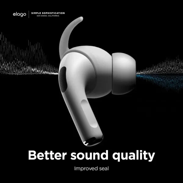 elago 4 Pairs AirPods Pro Ear Hooks Covers  Comfortable and Secure Fit Improved Sound Quality Precise Cutout Design Accessories Compatible with AirPods Pro US Patent Registered WhiteWhite