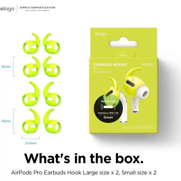 elago 4 Pairs AirPods Pro Ear Hooks Covers  Comfortable and Secure Fit Improved Sound Quality Precise Cutout Design Accessories Compatible with AirPods Pro US Patent Registered WhiteNeon Yellow