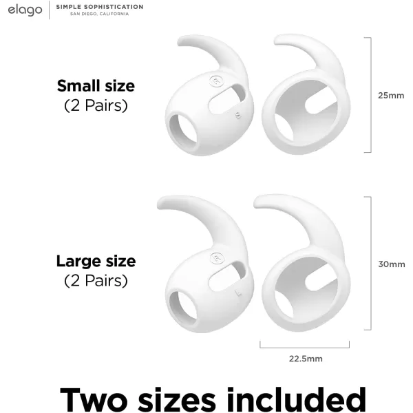 elago 4 Pairs AirPods Pro Ear Hooks Covers  Comfortable and Secure Fit Improved Sound Quality Precise Cutout Design Accessories Compatible with AirPods Pro US Patent Registered WhiteNightglow Blue