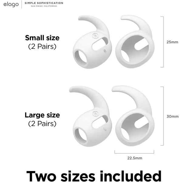 elago 4 Pairs AirPods Pro Ear Hooks Covers  Comfortable and Secure Fit Improved Sound Quality Precise Cutout Design Accessories Compatible with AirPods Pro US Patent Registered WhiteWhite