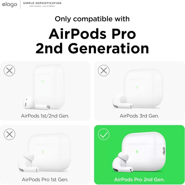 elago 4 Pairs Ear Hooks Covers Compatible with AirPods Pro 2  Earbuds Hook Compatible with AirPods Pro 2nd Generation Small Large 2 Size Not Fit in The Charging Case US Patent RegisteredWhite