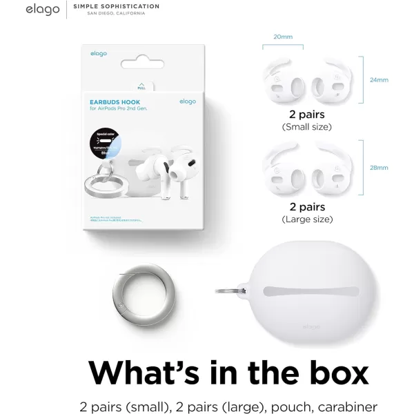 elago 4 Pairs Ear Hooks Covers Compatible with AirPods Pro 2  Earbuds Hook Compatible with AirPods Pro 2nd Generation Small Large 2 Size Not Fit in The Charging Case US Patent RegisteredNightglow Blue