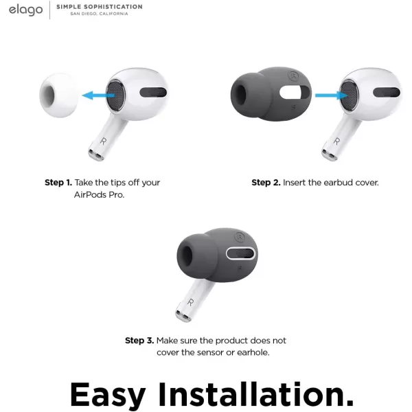 elago 6 Pairs AirPods Pro Ear Tips with Integrated Earbuds Cover Designed for Apple AirPods Pro Fit in The Case AntiSlip 3 Sizes Large  Medium  Small US Patent Registered Dark GreyDark Grey