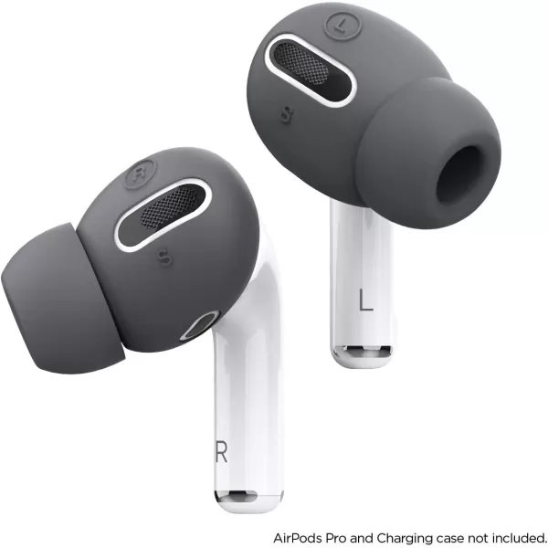 elago 6 Pairs AirPods Pro Ear Tips with Integrated Earbuds Cover Designed for Apple AirPods Pro Fit in The Case AntiSlip 3 Sizes Large  Medium  Small US Patent Registered Dark GreyDark Grey