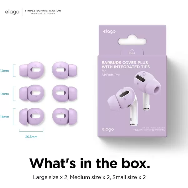 elago 6 Pairs AirPods Pro Ear Tips with Integrated Earbuds Cover Designed for Apple AirPods Pro Fit in The Case AntiSlip 3 Sizes Large  Medium  Small US Patent Registered Dark GreyLavender