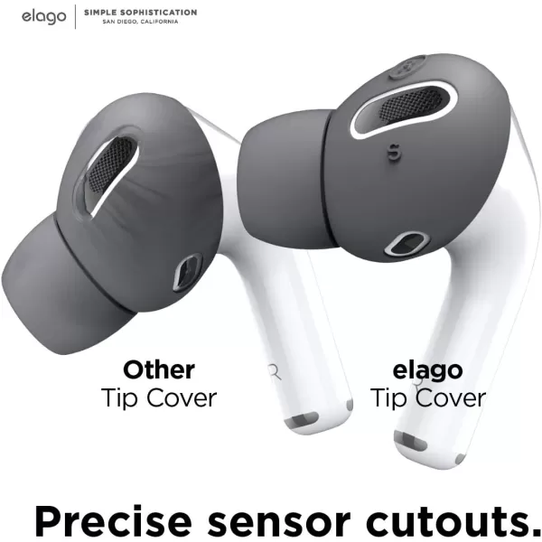 elago 6 Pairs AirPods Pro Ear Tips with Integrated Earbuds Cover Designed for Apple AirPods Pro Fit in The Case AntiSlip 3 Sizes Large  Medium  Small US Patent Registered Dark GreyDark Grey