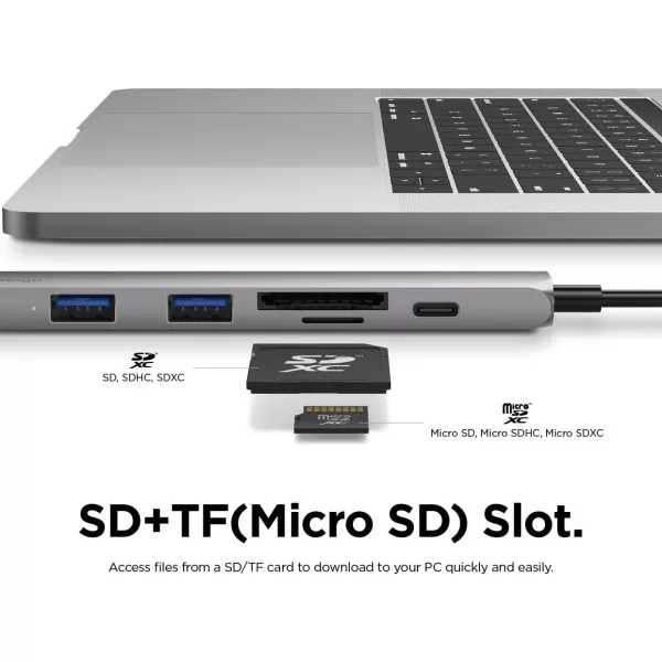 elago 6 in 1 Card Reader Compatible with MacBook Pro and Other USB TypeC Devices 4K HDMI SDTFMicro SD Slot PD Charging Port 2 USB 30 Portselago 6 in 1 Card Reader Compatible with MacBook Pro and Other USB TypeC Devices 4K HDMI SDTFMicro SD Slot PD Charging Port 2 USB 30 Ports