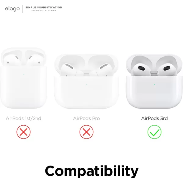 elago AW3 Case Compatible with AirPods 3rd Generation Case Cover 2021  Classic Monitor Design ShockAbsorbing Protection Wireless Charging US Patent Registered  Classic Whiteelago AW3 Case Compatible with AirPods 3rd Generation Case Cover 2021  Classic Monitor Design ShockAbsorbing Protection Wireless Charging US Patent Registered  Classic White