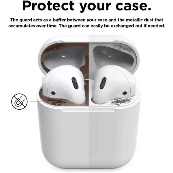 elago AirPods 2 Dust Guard Matte Space Grey 2 Sets DustProof Metal Cover Luxurious Finish Watch Installation Video  Compatible with Apple AirPods 2 Wireless Charging Case US Patent RegisteredRose Gold