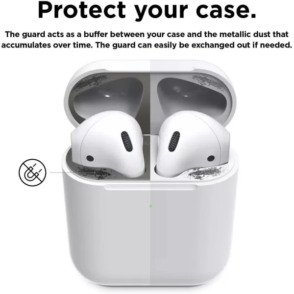 elago AirPods 2 Dust Guard Matte Space Grey 2 Sets DustProof Metal Cover Luxurious Finish Watch Installation Video  Compatible with Apple AirPods 2 Wireless Charging Case US Patent RegisteredDark Grey