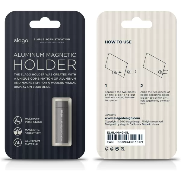 elago Aluminum Magnetic Holder for Business Cards and Photos SilverDark Grey