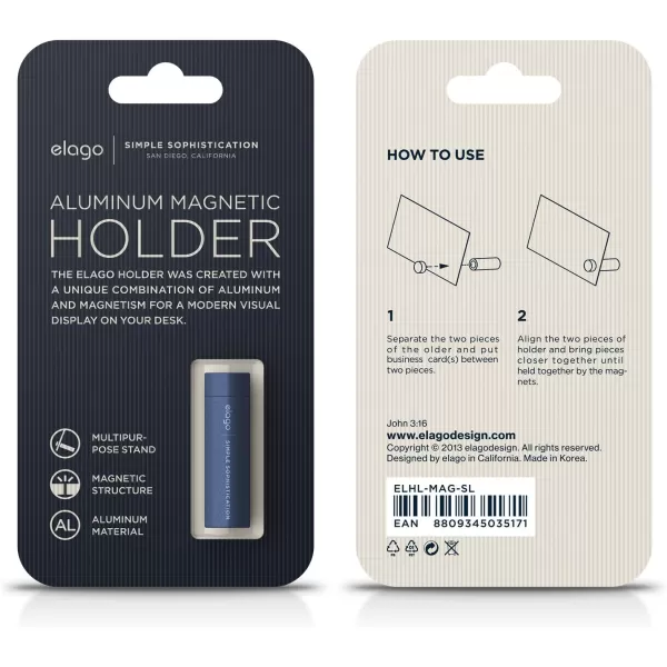 elago Aluminum Magnetic Holder for Business Cards and Photos SilverJean Indigo