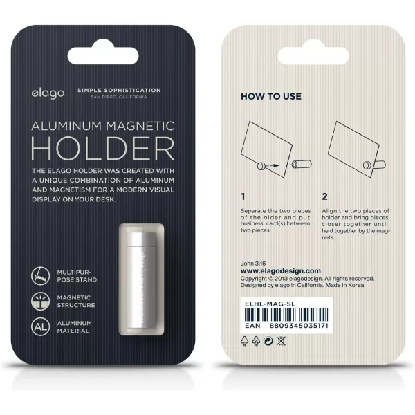 elago Aluminum Magnetic Holder for Business Cards and Photos SilverSilver