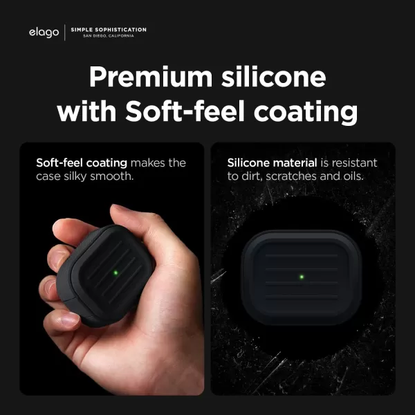 elago Armor Case Compatible with AirPods Pro 2nd Generation Case Cover  Compatible with AirPods Pro 2 Case Lanyard Included Supports Wireless Charging Shock Resistant Full Protection StoneBlack