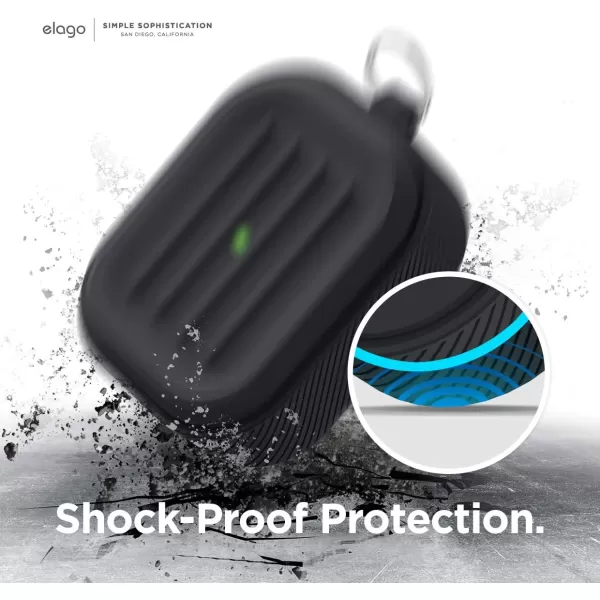 elago Armor Case Designed for Apple AirPods Pro Case Tough Drop Protection Shock Resistant Made from Durable Silicone US Patent Registered StoneBlack