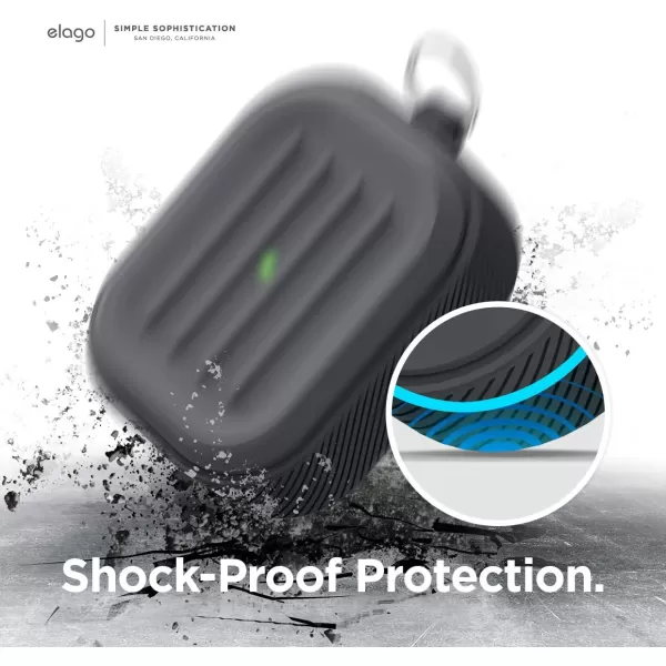 elago Armor Case Designed for Apple AirPods Pro Case Tough Drop Protection Shock Resistant Made from Durable Silicone US Patent Registered StoneDark Grey