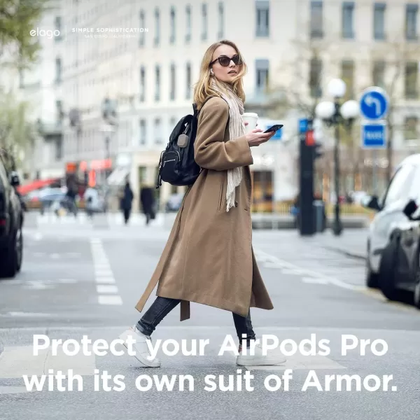 elago Armor Case Designed for Apple AirPods Pro Case Tough Drop Protection Shock Resistant Made from Durable Silicone US Patent Registered StoneStone