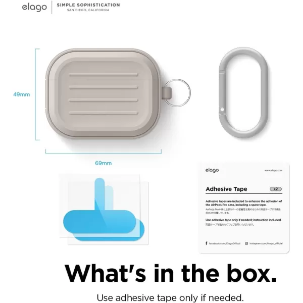 elago Armor Case Designed for Apple AirPods Pro Case Tough Drop Protection Shock Resistant Made from Durable Silicone US Patent Registered StoneStone