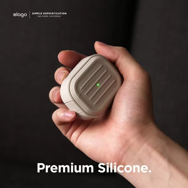 elago Armor Case Designed for Apple AirPods Pro Case Tough Drop Protection Shock Resistant Made from Durable Silicone US Patent Registered StoneStone