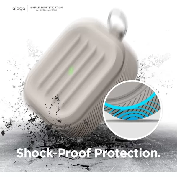 elago Armor Case Designed for Apple AirPods Pro Case Tough Drop Protection Shock Resistant Made from Durable Silicone US Patent Registered StoneStone