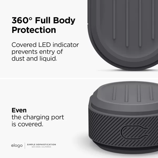 elago Armor Case Designed for Google Pixel Buds ASeries 2021 Pixel Buds 2 Case 2020 Protective Silicone Case Cover with Keychain Supports Wireless Charging BlackDark Grey