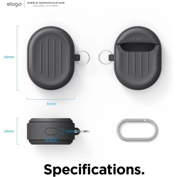 elago Armor Case Designed for Google Pixel Buds ASeries 2021 Pixel Buds 2 Case 2020 Protective Silicone Case Cover with Keychain Supports Wireless Charging BlackDark Grey