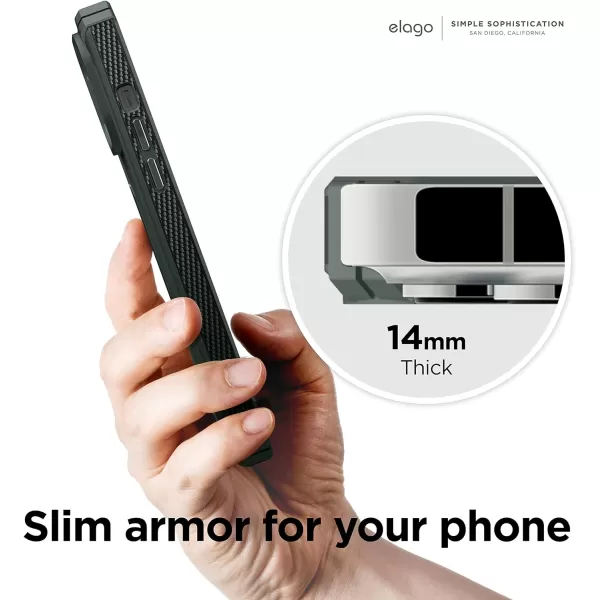 elago Armor Compatible with iPhone 13 Pro Max Case 67 Inch  US Military Grade Drop Protection HeavyDuty Protection Carbon Fiber Texture Tough Rugged Design Shockproof Bumper Cover BlackiPhone 13 Pro Max Dark Green