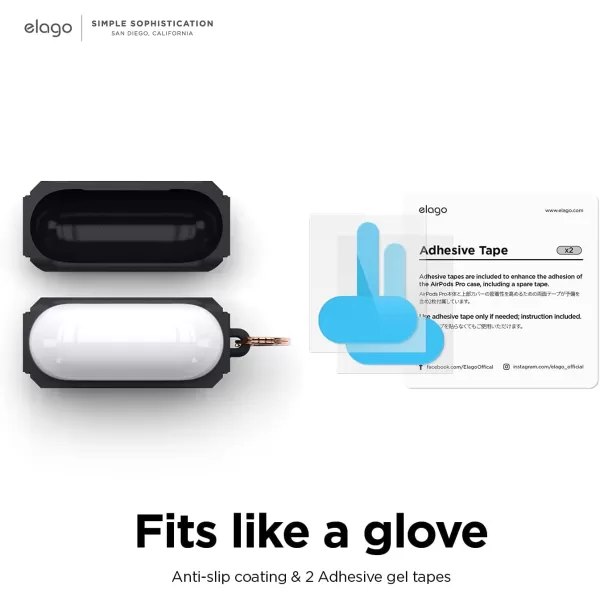 elago Army Case with Keychain Compatible with AirPods 3  Supports Wireless ReCharging Shock Resistant and Provides Full Protection StoneBlack