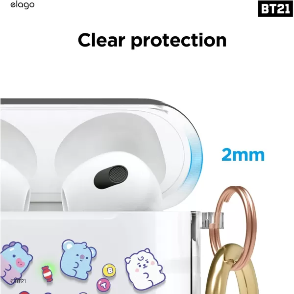 elago BT21 Case Compatible with Apple AirPods 3rd Generation Case Clear Case with Keychain Compatible with AirPods 3 Case Reduce Yellowing Wireless Charging Official Merchandise 7FLAVORSelago BT21 Case Compatible with Apple AirPods 3rd Generation Case Clear Case with Keychain Compatible with AirPods 3 Case Reduce Yellowing Wireless Charging Official Merchandise 7FLAVORS