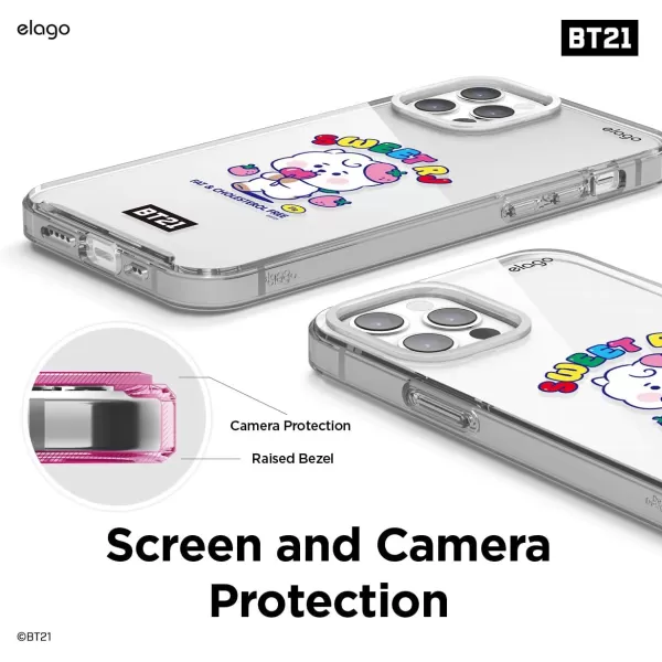 elago BT21 Hybrid Case Compatible with iPhone 12 Compatible with iPhone 12 Pro 61 Inch Durable Full Body Protection Raised Lip Screen amp Camera Protection Official Merchandise CookyRJ