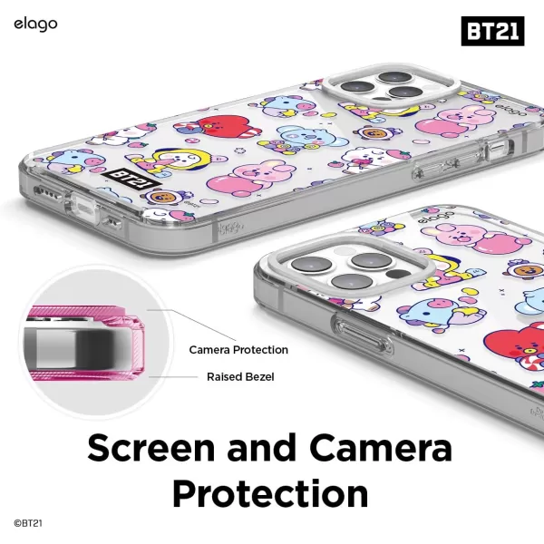 elago BT21 Hybrid Case Compatible with iPhone 12 Compatible with iPhone 12 Pro 61 Inch Durable Full Body Protection Raised Lip Screen amp Camera Protection Official Merchandise Cooky7 FLAVORS