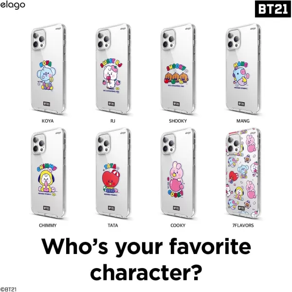 elago BT21 Hybrid Case Compatible with iPhone 12 Pro Max 67 Inch Durable Full Body Protection Raised Lip Screen amp Camera ProtectionOfficial Merchandise TATACHIMMY