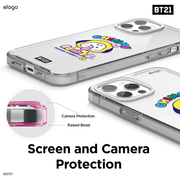 elago BT21 Hybrid Case Compatible with iPhone 12 Pro Max 67 Inch Durable Full Body Protection Raised Lip Screen amp Camera ProtectionOfficial Merchandise TATACHIMMY